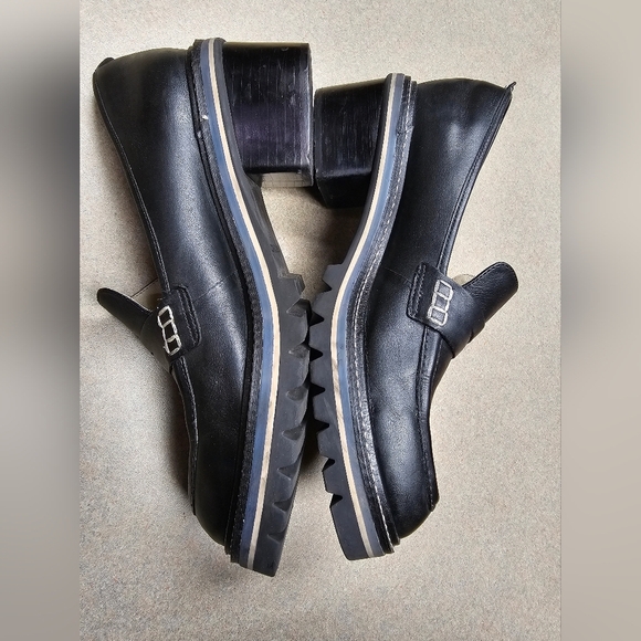 Bernardo Selma Loafer Chunky Lug Sole Slip On Black Leather Size 9.5 - Picture 3 of 13